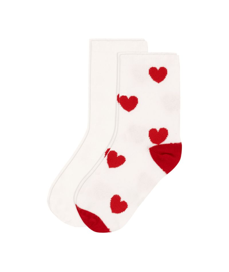 AW24 - A0B22 01 WHITE RED ACCESSORIES FALL WINTER 2024/25 HEARTS SOCKS