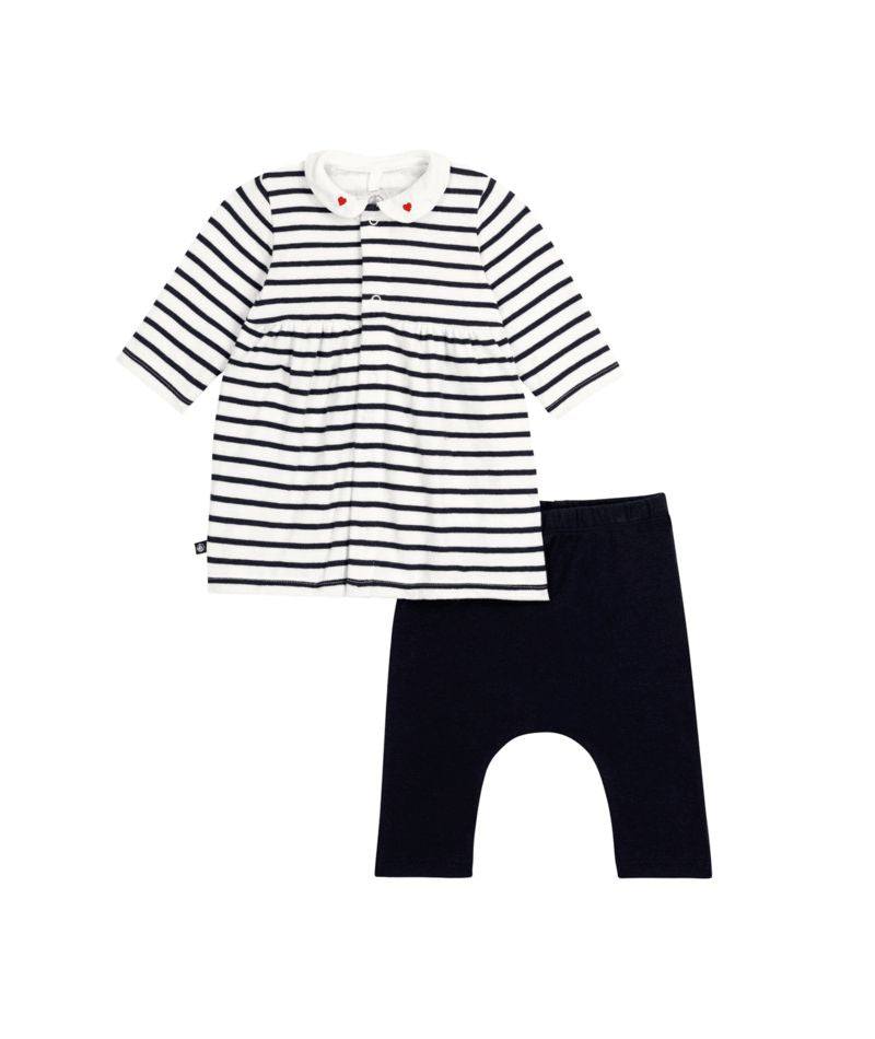 AW24 - A0BBU 01 WHITE NAVY DRESSES FALL WINTER 2024/25 LONG SLEEVES OUTFITS SAILOR STRIPES