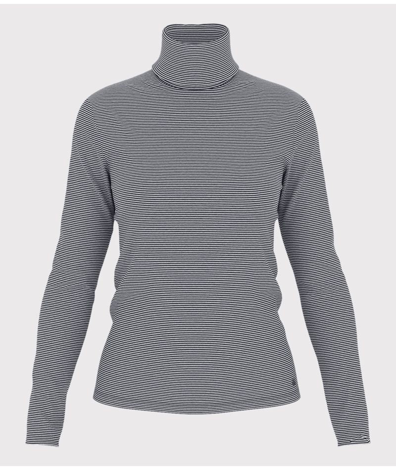 AW25 - A0BLO 01 NAVY WHITE LONG SLEEVES FALL WINTER 2024/25 ICONIC STRIPES TURTLENECK