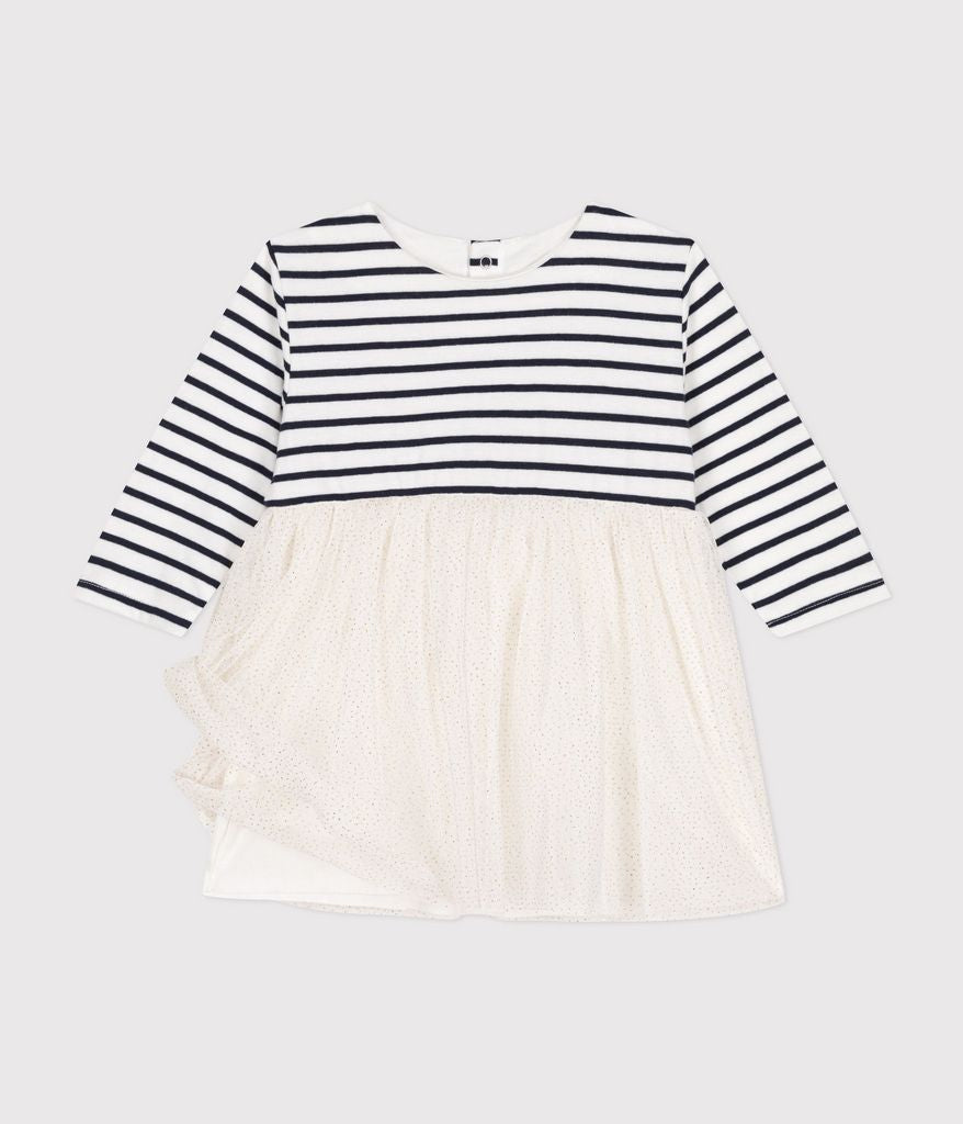 AW24 - A0CUM 01 WHITE NAVY DRESSES FALL WINTER 2024/25 LONG SLEEVES STRIPES