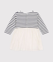 Load image into Gallery viewer, AW24 - A0CUM 01 WHITE NAVY DRESSES FALL WINTER 2024/25 LONG SLEEVES STRIPES
