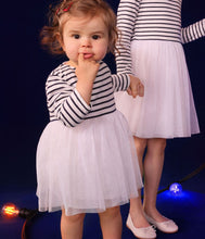 Load image into Gallery viewer, AW24 - A0CUM 01 WHITE NAVY DRESSES FALL WINTER 2024/25 LONG SLEEVES STRIPES
