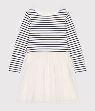 Load image into Gallery viewer, AW24 - A0D5D 01 WHITE NAVY DRESSES FALL WINTER 2024/25 LONG SLEEVES STRIPES
