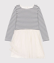 Load image into Gallery viewer, AW24 - A0D5D 01 WHITE NAVY DRESSES FALL WINTER 2024/25 LONG SLEEVES STRIPES
