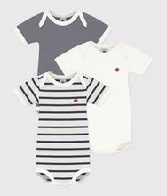 Load image into Gallery viewer, SS25 - A01TC 00 WHITE NAVY BODYSUITS NEWBORN PERMANENTS SAILOR SPRING SUMMER 2025 STRIPES
