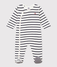 Load image into Gallery viewer, SS25 - A08AY 01 WHITE NAVY NEWBORN SAILOR SPRING SUMMER 2025 STRIPES
