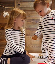 Load image into Gallery viewer, SS25 - A08AY 01 WHITE NAVY NEWBORN SAILOR SPRING SUMMER 2025 STRIPES
