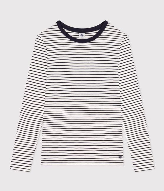 AW25 - A0BLL 04 WHITE NAVY LONG SLEEVES FALL WINTER 2025/26 ICONIC STRIPES TOPS