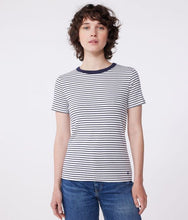 Load image into Gallery viewer, SS25 - A0BOL 04 WHITE NAVY SHORT SLEEVES ICONIC PERMANENTS SPRING SUMMER 2025 STRIPES T-SHIRTS
