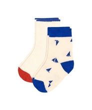 Load image into Gallery viewer, SS25 - A0CF5 01 WHITE BLUE ACCESSORIES SAILOR SOCKS SPRING SUMMER 2025
