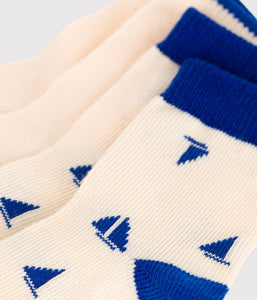 SS25 - A0CF5 01 WHITE BLUE ACCESSORIES SAILOR SOCKS SPRING SUMMER 2025