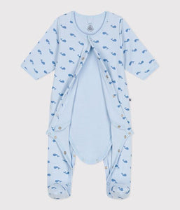 SS25 - A0CFL 01 BLUE BODYSUITS LONG SLEEVES NEWBORN SAILOR SPRING SUMMER 2025