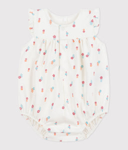 SS25 - A0CFY 01 WHITE MULTI 25% SALE FLORAL NEWBORN ROMPERS SPRING SUMMER 2025