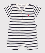 Load image into Gallery viewer, SS25 - A0CG2 01 WHITE NAVY NEWBORN ROMPERS SAILOR SPRING SUMMER 2025 STRIPES
