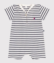 Load image into Gallery viewer, SS25 - A0CG2 01 WHITE NAVY 25% SALE NEWBORN ROMPERS SAILOR SPRING SUMMER 2025 STRIPES
