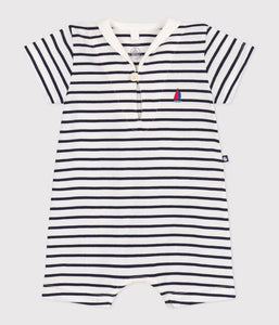 SS25 - A0CG2 01 WHITE NAVY 25% SALE NEWBORN ROMPERS SAILOR SPRING SUMMER 2025 STRIPES