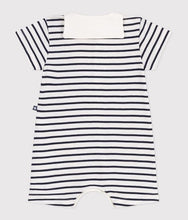 Load image into Gallery viewer, SS25 - A0CG2 01 WHITE NAVY NEWBORN ROMPERS SAILOR SPRING SUMMER 2025 STRIPES
