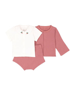 SS25 - A0CGP 01 RASBERRY WHITE LONG SLEEVES OUTFITS SPRING SUMMER 2025