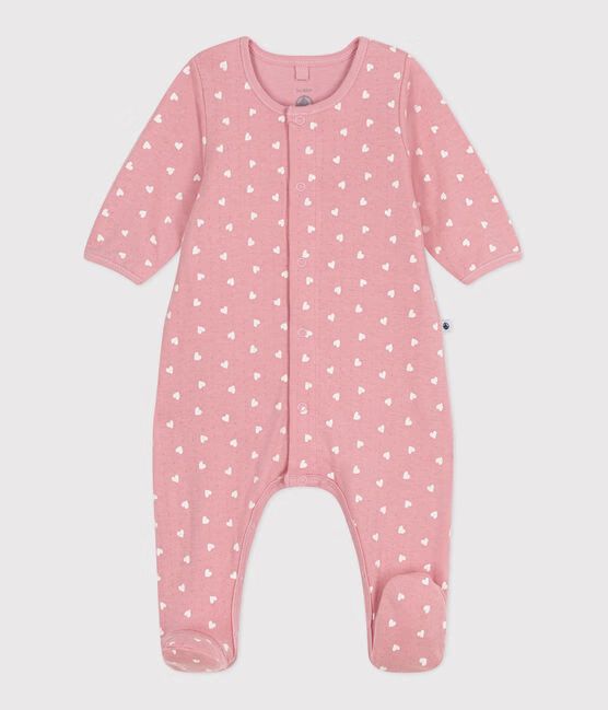 SS25 - A0CIO 01 PINK WHITE BODYSUITS HEARTS NEWBORN SPRING SUMMER 2025