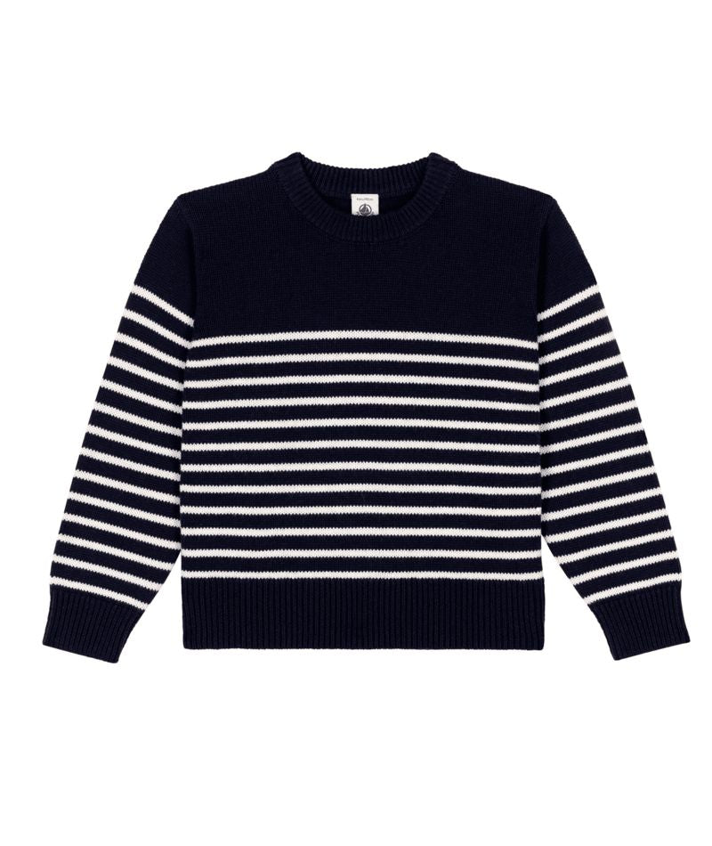 SS25 - A0CJ1 01 NAVY WHITE LONG SLEEVES PARIS THEME SAILOR SPRING SUMMER 2025 STRIPES SWEATER