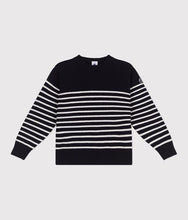 Load image into Gallery viewer, SS25 - A0CJ1 01 NAVY WHITE LONG SLEEVES PARIS THEME SAILOR SPRING SUMMER 2025 STRIPES SWEATER
