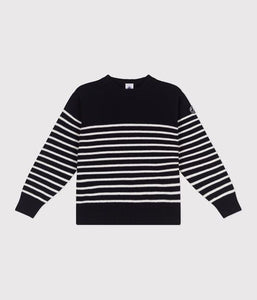 SS25 - A0CJ1 01 NAVY WHITE LONG SLEEVES PARIS THEME SAILOR SPRING SUMMER 2025 STRIPES SWEATER