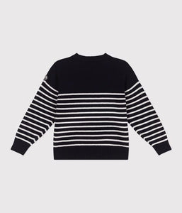 SS25 - A0CJ1 01 NAVY WHITE LONG SLEEVES PARIS THEME SAILOR SPRING SUMMER 2025 STRIPES SWEATER