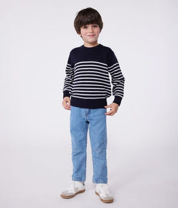 SS25 - A0CJ1 01 NAVY WHITE LONG SLEEVES PARIS THEME SAILOR SPRING SUMMER 2025 STRIPES SWEATER