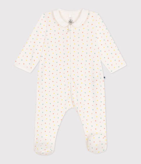 SS25 - A0CJ7 01 WHITE MULTI BODYSUITS HEARTS NEWBORN SPRING SUMMER 2025