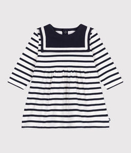 SS25 - A0CNY 01 WHITE NAVY DRESSES LONG SLEEVES SAILOR SPRING SUMMER 2025 STRIPES