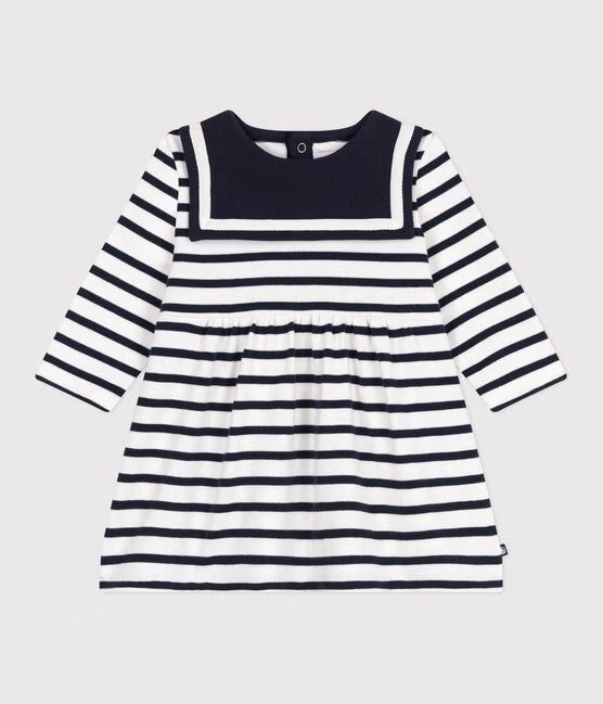 SS25 - A0CNY 01 WHITE NAVY DRESSES LONG SLEEVES SAILOR SPRING SUMMER 2025 STRIPES