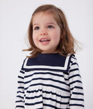 Load image into Gallery viewer, SS25 - A0CNY 01 WHITE NAVY DRESSES LONG SLEEVES SPRING SUMMER 2025 STRIPES
