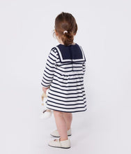 Load image into Gallery viewer, SS25 - A0CNY 01 WHITE NAVY DRESSES LONG SLEEVES SPRING SUMMER 2025 STRIPES
