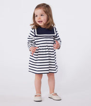 Load image into Gallery viewer, SS25 - A0CNY 01 WHITE NAVY DRESSES LONG SLEEVES SAILOR SPRING SUMMER 2025 STRIPES
