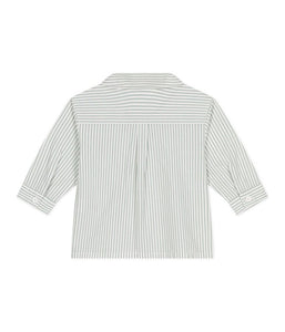 SS25 - A0CP9 09 GREEN WHITE LONG SLEEVES SPRING SUMMER 2025 STRIPES TOP