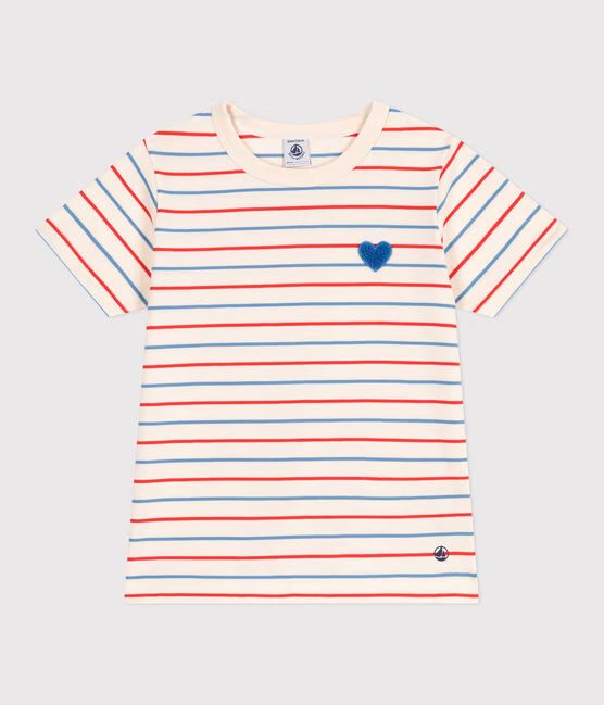 SS25 - A0CQ4 01 CREAM MULTI 25% SALE HEARTS SHORT SLEEVE SPRING SUMMER 2025 STRIPES T-SHIRTS
