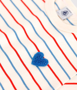 SS25 - A0CQ4 01 CREAM MULTI HEARTS SHORT SLEEVE SPRING SUMMER 2025 STRIPES T-SHIRTS