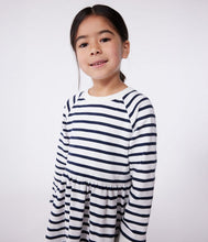 Load image into Gallery viewer, SS25 - A0CRC 01 WHITE NAVY DRESSES LONG SLEEVES SPRING SUMMER 2025 STRIPES
