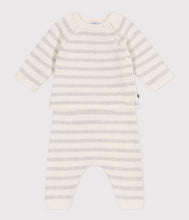 Load image into Gallery viewer, SS25 - A0CRO 03 WHITE GREY NEWBORN OUTFITS SPRING SUMMER 2025 STRIPES
