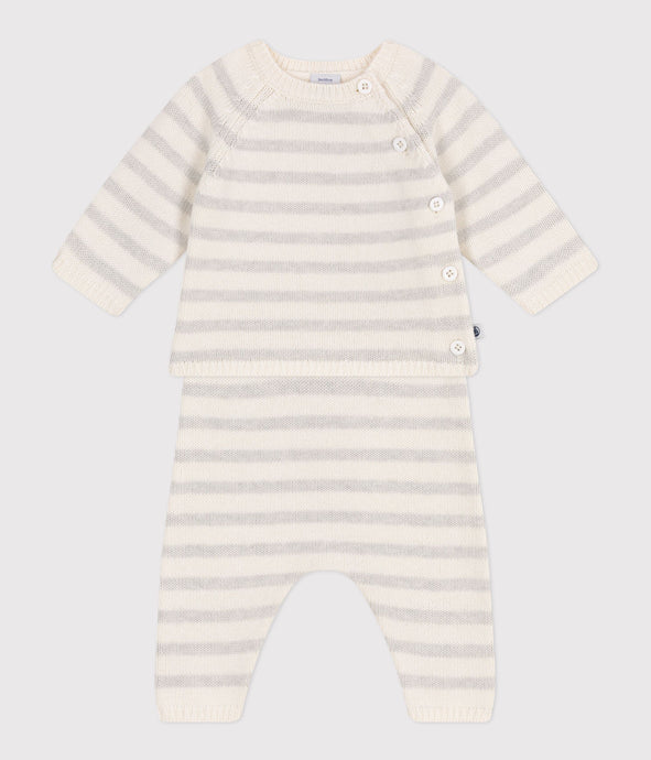 SS25 - A0CRO 03 WHITE GREY 25% SALE NEWBORN OUTFITS SPRING SUMMER 2025 STRIPES