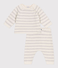 Load image into Gallery viewer, SS25 - A0CRO 03 WHITE GREY NEWBORN OUTFITS SPRING SUMMER 2025 STRIPES
