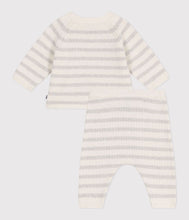 Load image into Gallery viewer, SS25 - A0CRO 03 WHITE GREY NEWBORN OUTFITS SPRING SUMMER 2025 STRIPES
