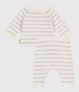 SS25 - A0CRO 03 WHITE GREY NEWBORN OUTFITS SPRING SUMMER 2025 STRIPES