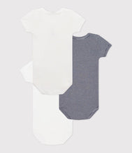 Load image into Gallery viewer, SS25 - A0CRQ 00 WHITE NAVY BODYSUITS NEWBORN SPRING SUMMER 2025
