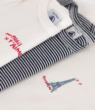 Load image into Gallery viewer, SS25 - A0CRQ 00 WHITE NAVY BODYSUITS NEWBORN SPRING SUMMER 2025
