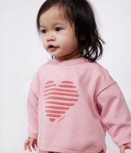 SS25 - A0CRW 01 PINK HEARTS LONG SLEEVES SPRING SUMMER 2025 SWEATSHIRTS TOP