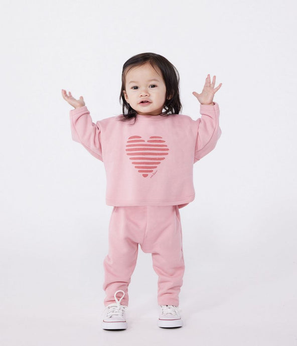 SS25 - A0CRW 01 PINK HEARTS LONG SLEEVES SPRING SUMMER 2025 SWEATSHIRTS TOP