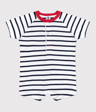 Load image into Gallery viewer, SS25 - A0CV3 01 WHITE NAVY OUTFITS OVERALL SHORT SPRING SUMMER 2025 STRIPES
