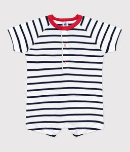 SS25 - A0CV3 01 WHITE NAVY OUTFITS OVERALL SHORT SPRING SUMMER 2025 STRIPES