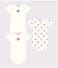 Load image into Gallery viewer, SS25 - A0CXD 00 WHITE BODYSUITS HEARTS NEWBORN SPRING SUMMER 2025
